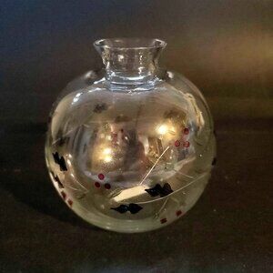 Pfaltzgraff Hand-Blown Glass Spherical Candle Holder or Vase